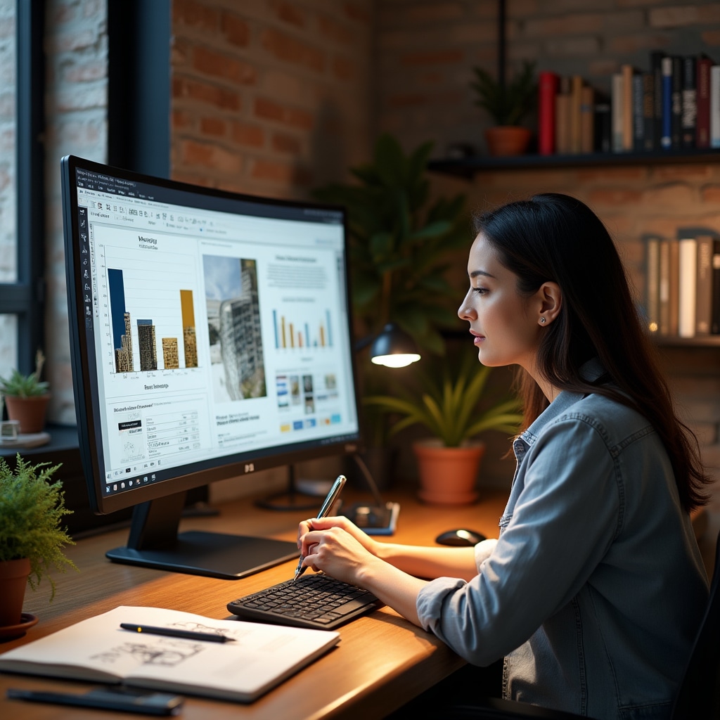 Professional report design workspace